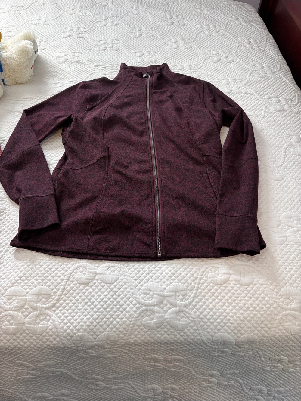 Women’s Zip-Front Utility Jacket in Deep Plum